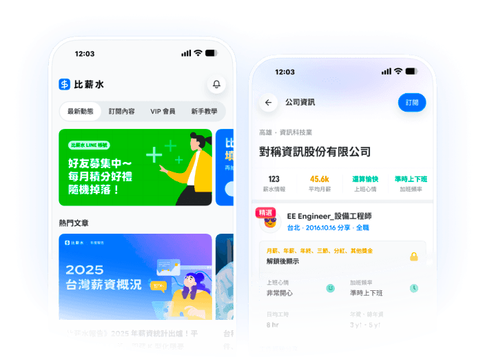 比薪水 App 預覽圖片