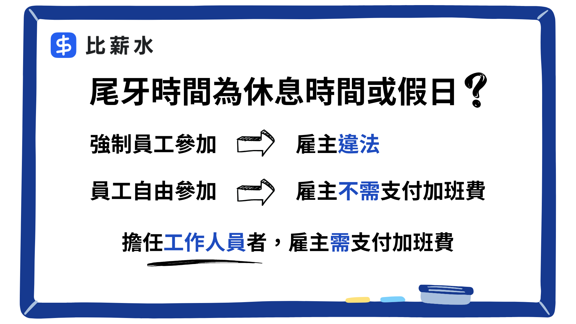公司尾牙時間在假日，員工應自由參加！（資料整理／比薪水團隊）